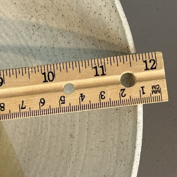 Speckled Brown and Tan Pottery Bowl 11.5" Diameter Rustic Handmade Stamped - Picture 12 of 15